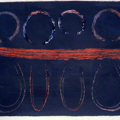 'Red Track' 1981Gouache on paper 58.4 x 76.2cm by Brian Rice
